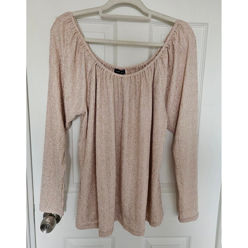 Lane Bryant Off The Shoulder Blouse Pink Glitter 22/24